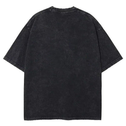 Naruto Rock Lee Streetwear T Shirt Vintage Washed Black