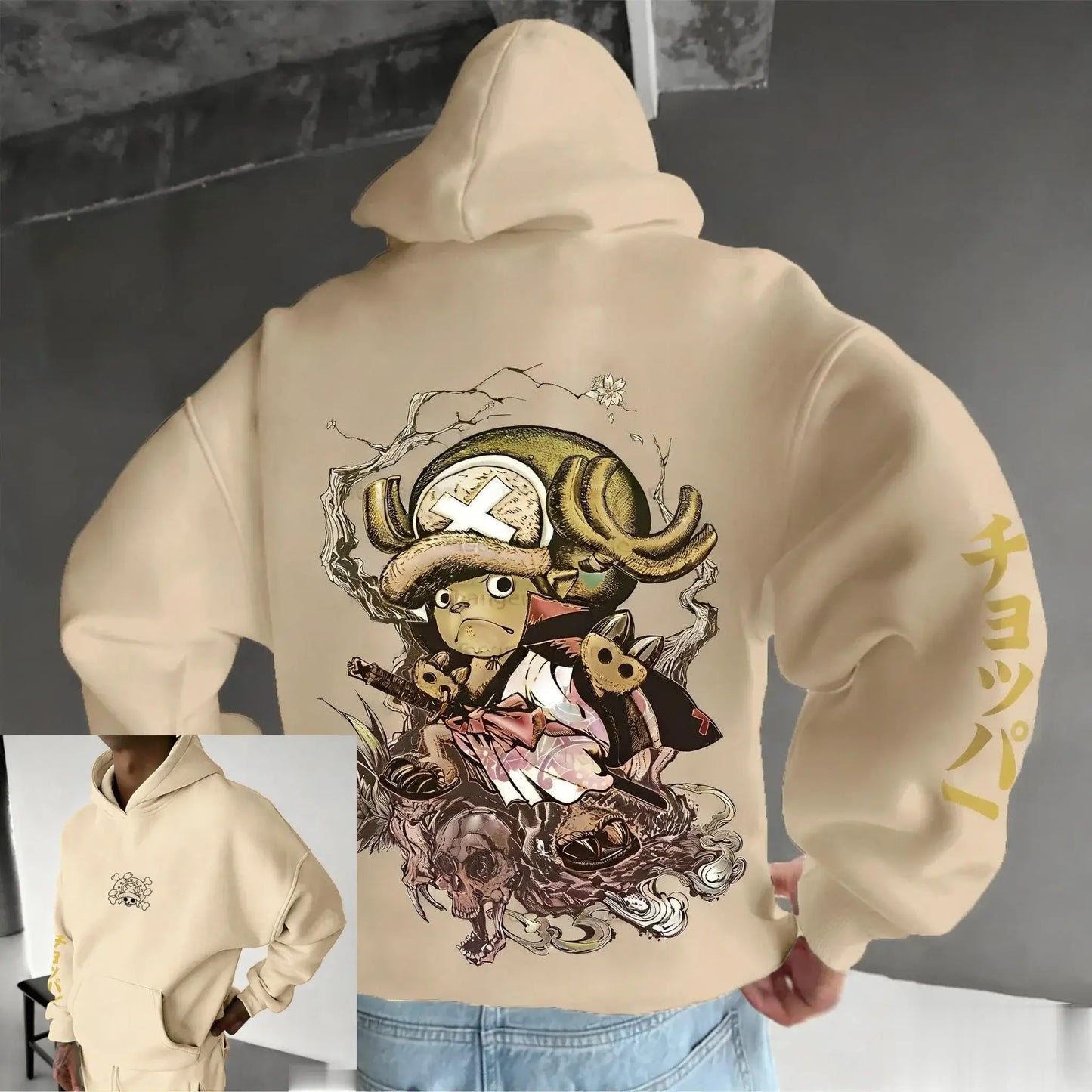 Chopper Graphic Hoodie: One Piece Oversized Anime Sweatshirt