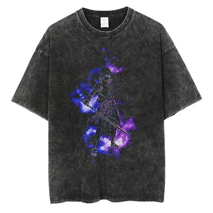 Naruto Rock Lee Streetwear T Shirt Vintage Washed Black