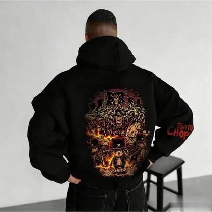 Chopper Graphic Hoodie: One Piece Oversized Anime Sweatshirt