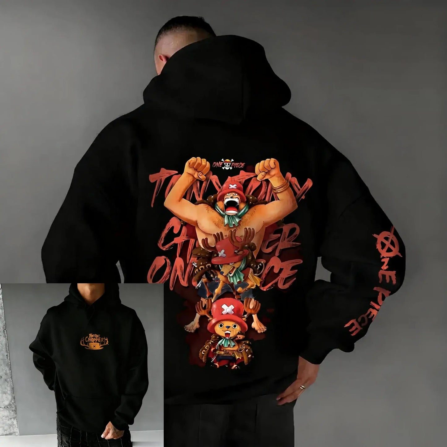 Chopper Graphic Hoodie: One Piece Oversized Anime Sweatshirt