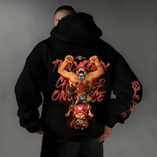 Chopper Graphic Hoodie: One Piece Oversized Anime Sweatshirt