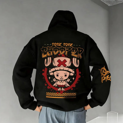 Chopper Graphic Hoodie: One Piece Oversized Anime Sweatshirt