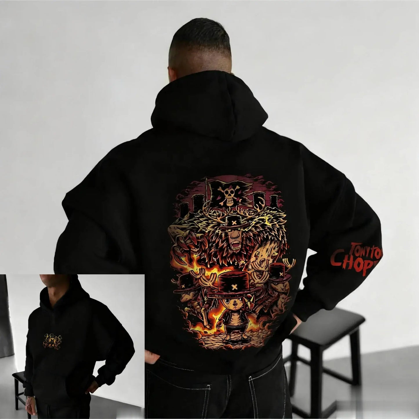 Chopper Graphic Hoodie: One Piece Oversized Anime Sweatshirt