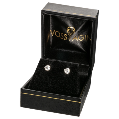 0.25 CTW Round Lab-Grown Diamond Stud Earrings in 14K Gold Over Sterling Silver (F Color, VS Clarity)