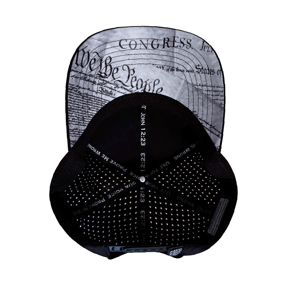 FREEDOM Hat - Black - Baseball Hat Fit - Laser Mesh