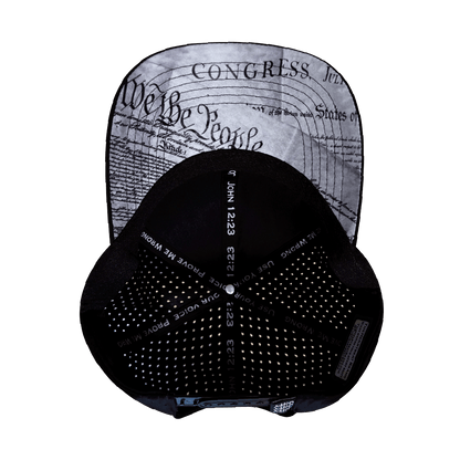 FREEDOM Hat - Black - Baseball Hat Fit - Laser Mesh